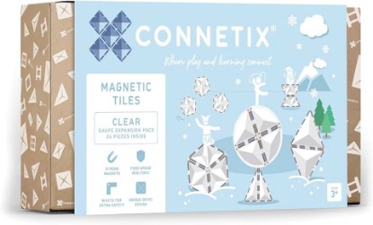 Picture of CONNETIX Magnetic Tiles Clear Shape Expansion Pack, 24 Pieces