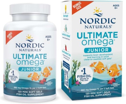 Picture of Nordic Naturals Ultimate Omega Jr. for Kids, Strawberry - 120 Mini Soft Gels
