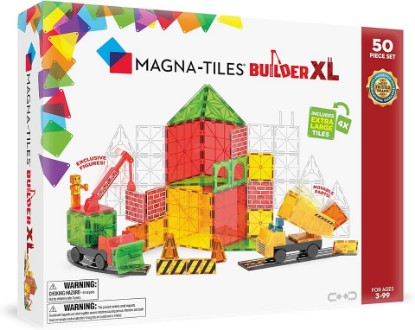 Picture of MAGNA-TILES Builder XL 50-Piece Magnetic Construction Set, The Original Magnetic Building Brand