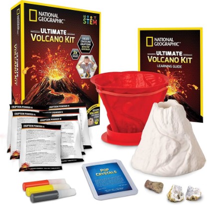 Picture of National Geographic Ultimate Volcano Science Kit for Kids Ages 8-12 | 3X More Eruptions, Pop Crystals with Exciting Sounds, Eruption Powder, Hands-On Earth Science, STEM Activity, Birthday Gift