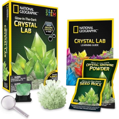Picture of National Geographic Glow-in-the-Dark Crystal Growing Lab - DIY Crystal Creation - Includes Real Fluorite Crystal Specimen