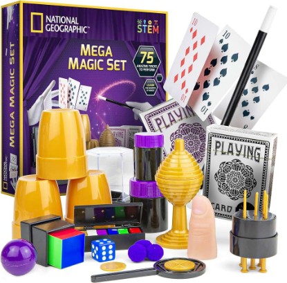 Picture of National Geographic Mega Magic Kit with 75+ Tricks for Kids Ages 8-12 | Perform Classic Illusions, Performance Props, STEM Learning, Video Instructions from a Professional Magician, Birthday Gift