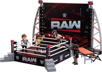 Picture of Playmobil WWE | WWE RAW Ring Collectors Set | Wrestling Ring with CM Punk, Seth Rollins, Referee, Cameraman & Accessories | for Fans Aged 5+ | 71956