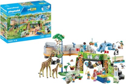 Picture of Playmobil MyLife 71600 Big Zoo, extensive Zoo Set with 16 native and exotic animals, as well as assorted accessories, toys for boys and girls from 4 years old