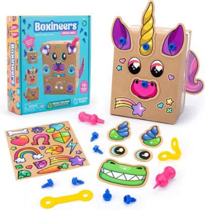 Picture of Educational Insights Boxineers Cardboard Animals - Creative Craft Supplies for Kids Projects, Cardboard Tools for Kids, DIY Fine Motor Activities, Kids Crafts and STEM Construction Kits
