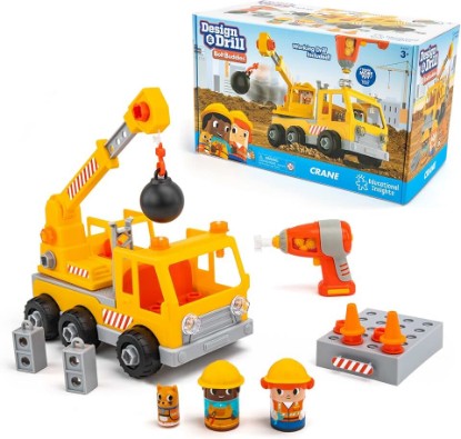 Picture of Educational Insights Design & Drill Bolt Buddies Crane - Building Construction Toys for Toddlers 3-5, Take Apart Toy Crane, Kids Tool Set with Electric Toy Drill, Toddler STEM Toys