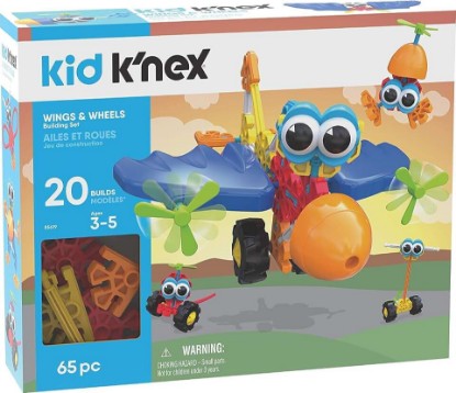 Picture of Kid K'NEX Wings & Wheels Building Set - 65 Pieces - Ages 3+ - Preschool Educational Toy