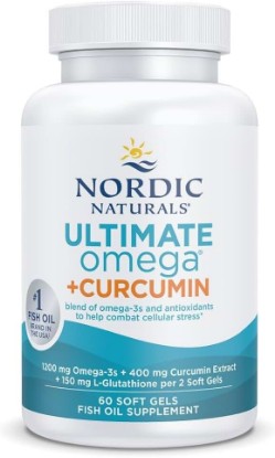 Picture of Nordic Naturals Omega Curcumin, 1200mg Omega-3 + 400mg Curcumin - 60 Count | Optimized curcumin for superior absorption Combats cellular stress. Supports heart, joint & brain health Non-GMO. 30 servings