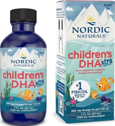 Picture of Nordic Naturals Children’s DHA Xtra, Berry Punch - 2 oz for Kids - 880 mg Total Omega-3s with EPA & DHA - Cognitive & Immune Function, Learning, Social Development - Non-GMO - 48 Servings | 880mg omega-3s with EPA & DHA per serving. Supports cognitive function, learning & social development. Ages 6-11. Berry punch