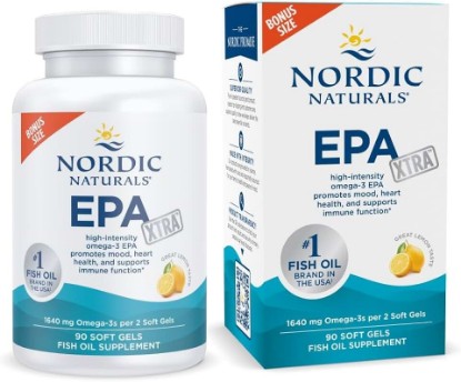 Picture of Nordic Naturals EPA Xtra, Lemon - 90 Soft Gels - 1640 mg Omega-3 - High-Intensity EPA Formula for Positive Mood, Heart Health & Healthy Immunity - Non-GMO - 45 Servings | Supports mood, heart & immune health. High-intensity EPA formula. Non-GMO. Lemon flavor. 45 servings.