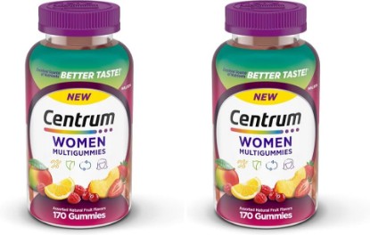 Picture of Centrum MultiGummies Gummy Multivitamin for Women, Multivitamin/Multimineral Supplement with Vitamin D3, B and Antioxidants, Assorted Fruit Flavor - 170 Count (Pack of 2)