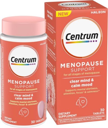 Picture of Centrum Clear Mind and Calm Mood Menopause Support Tablets, 30 Count | Powered by Clinically Studied Ingredients to Help Support Relief From the Disruptive Symptoms of Menopause, GLP-1 Support