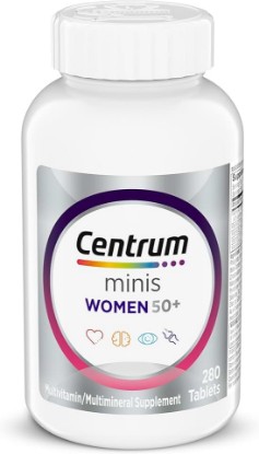 Picture of Centrum Minis Silver Women's Multivitamin, Women 50 and Over, 280 Tablets | Contains Vitamin D3, B Vitamins, Calcium, and Antioxidants, Non-GMO Ingredients, Supports Memory and Cognition, GLP-1 Support GreenCircle Certified: Certified Environmental Facts Label