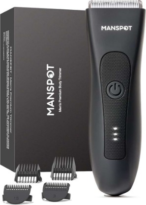 Picture of MANSPOT Manscape Groin & Body Hair Trimmer for Men, Electric Pubic Shaver | Replaceable Ceramic Blade, Ball Razors for Men, Manscape Kit with 4 Guards, IPX7 Waterproof, Wet/Dry Use, 90-Minute Shaving Global Recycled Standard