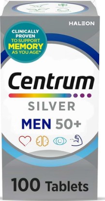 Picture of Centrum Silver Men's Multivitamin for Men 50 and Over, 100 Tablets | Contains Vitamins D3, E, B6, and B12, Gluten Free, Non-GMO Ingredients, GLP-1 Support