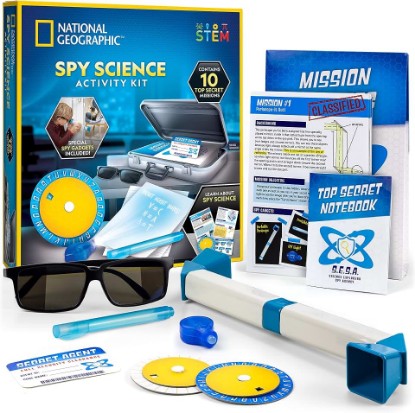 Picture of National Geographic Spy Science Kit with 10 Secret Missions for Kids | 10 Secret Missions, Spy Gadgets and Gear, Detective Activities, Pretend Play, Science Experiments, Birthday Gift