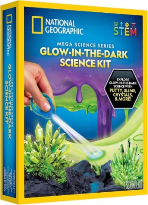 Picture of NATIONAL GEOGRAPHIC Mega Science Kit - Glow in The Dark Lab with Crystal Growing Kit, Slime Making, Glowing Putty, and More Science Experiments, Slime Kit for Boys and Girls (Amazon Exclusive) | Crystal Growing, Slime Making and Glowing Putty, Glow Science Experiments, Hands-On STEM Projects, Birthday Gift