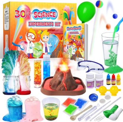 Picture of UNGLINGA 30+ Experiments Science Kits for Kids, S.T.E.M Educational Project Activities Toys Gifts for Boys Girls, Chemistry Set, Bouncy Ball, Volcano Eruption | S.T.E.M Educational Project Activities Toys Gifts for Boys Girls, Chemistry Set, Bouncy Ball, Volcano Eruption