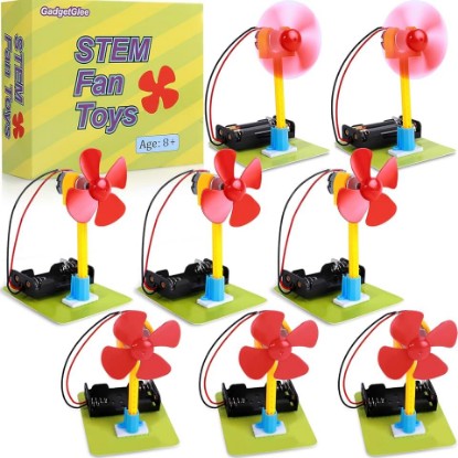 Picture of STEM Toys Science Kits, 8 Bulk Electric Circuit Kit for Kids Classroom, STEAM Activities Crafts Electrical Experiment 2nd 4th 5th Grade STEM Gifts, Build a Fan Activity Projects School Party Favors