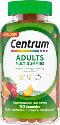 Picture of Centrum MultiGummies Gummy Multivitamin for Adults, Multivitamin/Multimineral Supplement with Vitamins D, B and E, Assorted Fruit Flavor - 110 Count