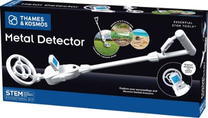 Picture of The Thames & Kosmos Metal Detector Essential STEM Tool for Kids | Detects Metal 6” Deep, Lightweight & Ergonomic Design w/Adjustable Arm Length | LCD Screen w/Audio Feedback, Accurate Explorations
