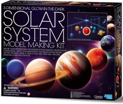 Picture of 4M 3D Glow-in-the-Dark Solar System Mobile Making Kit - DIY Science Astronomy Learning Stem Toys Educational Gift for Kids & Teens, Girls & Boys