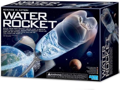 Picture of 4M Science in Action Water Rocket - Bottle Rocket Launcher Kit for Kids | Outdoor STEM Project Soars Up to 98ft, Demonstrates Kinetic Energy and Newton's Third Law of Motion Science Experiments