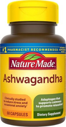 Picture of Nature Made Ashwagandha Capsules 125mg for Stress Support, 60 Capsules | Ashwagandha Supplements with Clinically Studied Sensoril Ashwagandha, Herbal Supplement for Men and Women, 60 Day Supply