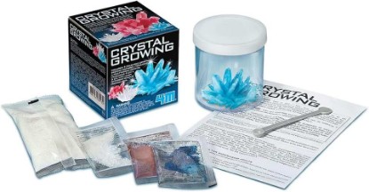 Picture of 4M Crystal Growing Kit - Create 3 Colored Crystals, DIY STEM Science Set | Observe growth of unique geological formations; educational chemistry experiment using monoammonium phosphate for kids 10+