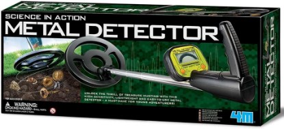Picture of 4M Metal Detector for Kids Ages 8-12 – Treasure Hunting Tool with LCD Display, Audio Beeping Alert, Adjustable Shaft, Splash-Proof Coil, STEM Outdoor Gift