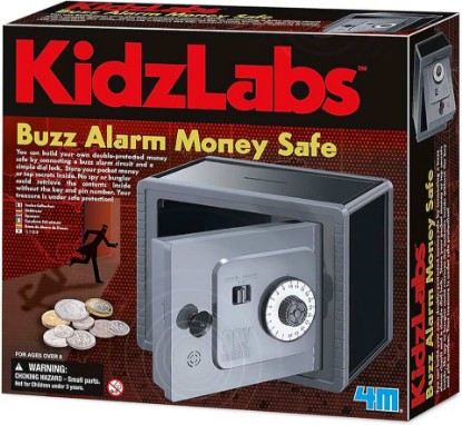 Picture of 4M KidsLabs Buzz Alarm Money Safe - DIY Electric Piggy Bank Building Kit | STEM Project with Mechanical Lock, Circuit Assembly and Customizable PIN Security, Educational Toy for Kids Aged 8 and Up