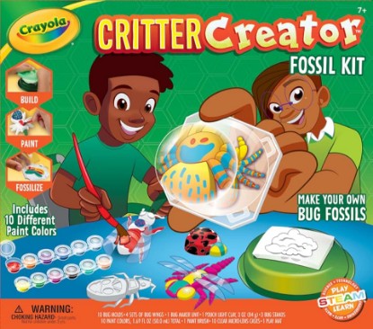 Picture of Crayola Metallic Clay Art Kit with Paints, Fossil Molds, Gift for Kids, Ages 7, 8, 9, 10