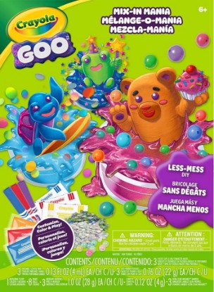 Picture of Crayola Goo Mix-in Mania, Customizable Slime Making Kit for Kids | STEM Toy, Less Mess Slime Making, DIY Arts & Crafts Set, Gift for Kids, Ages 6+
