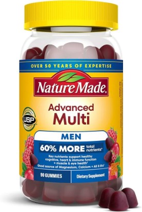 Picture of Nature Made Advanced Multivitamin Gummies for Men, 90 Gummies | Mens Multivitamin Gummies with Magnesium Citrate, Calcium & B Vitamins, Daily Nutritional Support, 30 Day Supply