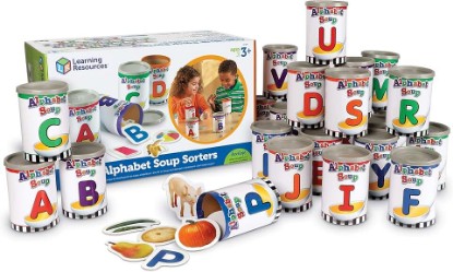 Picture of Learning Resources Alphabet Soup Sorters - 208 Pieces, Ages 3+, Early Phonics Manipulatives, ABCs, Alphabet Awareness & Recognition, Alphabet Soup Games