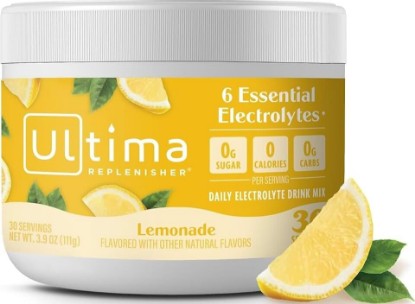 Picture of Ultima Replenisher Lemonade Electrolytes Powder, 30-Serving Canister | Daily Zero Sugar Hydration Powder with 6 Key Electrolytes & Minerals - Sugar Free, Plant Based & Keto Friendly