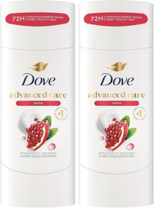 Picture of Dove Advanced Care Antiperspirant Stick Revive Pomegrante 2PK 2.6 oz | Advanced Care 72 hour sweat and odor protection for Women