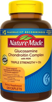 Picture of Nature Made Glucosamine Chondroitin Complex with MSM, 120 Caplets | Dietary MSM Glucosamine Chondroitin Supplement for Joint Support, Joint Health Supplement, Gluten Free, 60 Day Supply