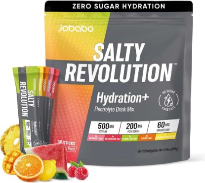 Picture of Salty Revolution Electrolytes Powder Packets, Variety Pack (30 Servings) | Keto, Energy & Sports Hydration Support | Sugar Free, Gluten-Free | Drink Mix