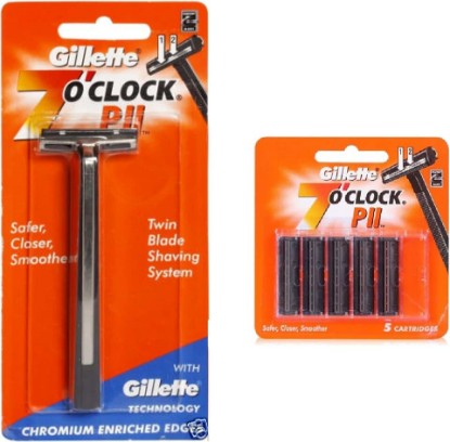 Picture of 7 O'clock PII Trac II Razor + cartridge with 5 pcs