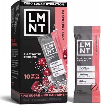 Picture of LMNTs Zero-Sugar Electrolytes Sports Drink - Raspberry Salt - 2.1oz/10ct