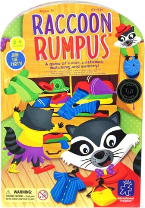 Picture of Educational Insights Raccoon Rumpus - Color Matching Game for Kids, 2-in-1 Memory Matching Games for Toddlers 3-5, Skill-Building Preschool Games, Early Learning Color Board Game, Boys & Girls Ages 3+