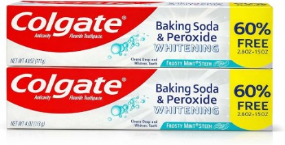 Picture of Colgate Baking Soda & Peroxide Whitening with Frosty Mint Stripe, Bonus Tube 60% Free, 4 oz