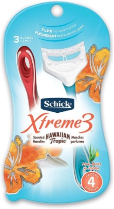 Picture of Schick Xtreme3 Women's Disposable Razors with Hawaiian Tropic Scented Handles, 4-Count (Pack of 2)