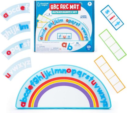 Picture of Educational Insights ABC Arc Mat AlphaMagnets Set - Magnetic Letter Board, Toddler Alphabet Magnets, Magnetic Letters and Numbers, ABC Learning Toys for Kids Ages 3-5, Spelling Toys, Alphabet Arc