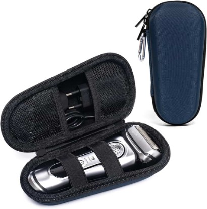 Picture of Electric Shaver Travel Case for Braun Series 3/5/6/7/8/9, Hard EVA Storage Bag with Dual Straps, Portable Protective Organizer for Men's Electric Razor, Charger & Accessories, Light Blue