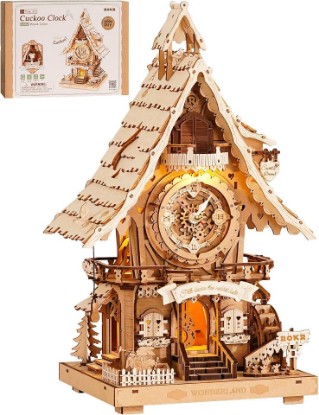 Picture of ROKR 3D Wooden Puzzles for Adults,Wooden Cuckoo Clock Model kit,435 Piece 3D Puzzles,Ideal Gift for Adults and Teens