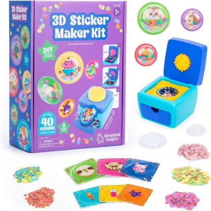 Picture of Educational Insights 3D Sticker Maker Kit - Arts and Crafts for Kids Ages 4-8, Make Your Own 3D Stickers, Sticker Making Machine, DIY Puffy Stickers for Kids, Mess-Free Toddler Craft Kit