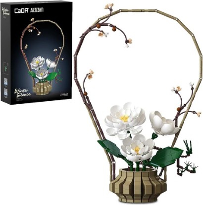 Picture of CaDA C59026W Flower Building Set for Adults,Botanical Flower Building Kit, Decorative Floral Arrangement Model for Home Décor & Stress Relief 990 PCS