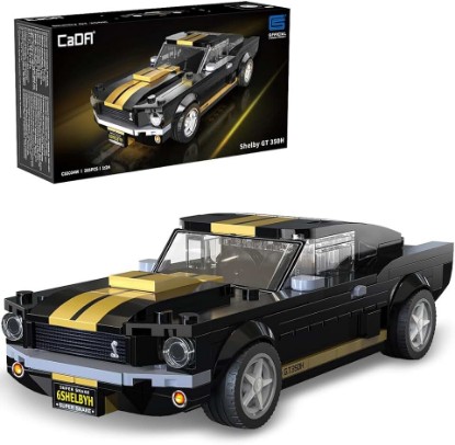 Picture of CaDA C55034W Shelby GT 350H Mustang Black Supercar Building Block Model, 285 Pieces, 1:24 Scale, Adult Collectible Toy